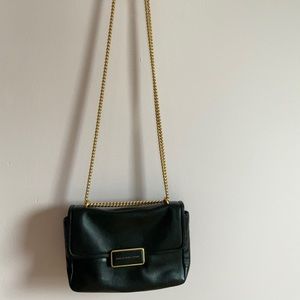 Marc by Marc Jacobs black leather crossbody bag with gold chain